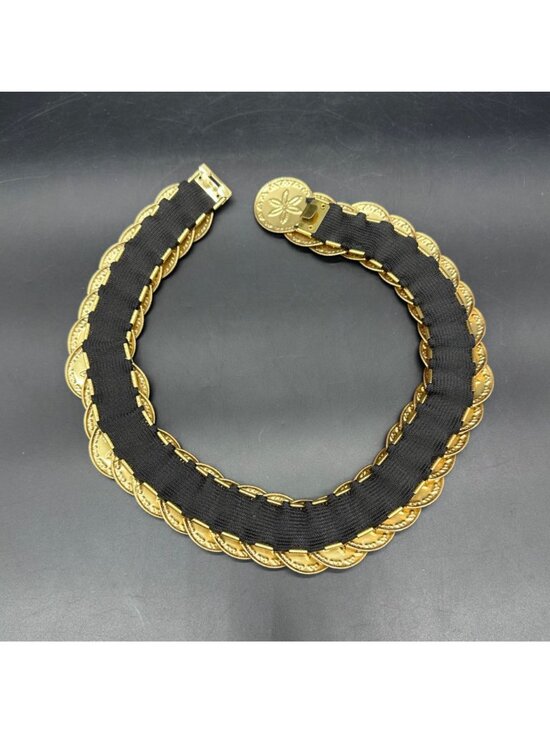 Vintage Gold Metal Stretch Belt 1970s Disco Glam Queen Statement Elastic Retro main image 3